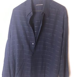John Henry Men’s button up long sleeve Blue Size M